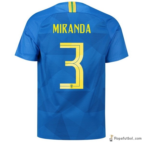 Camiseta Brasil Replica Segunda Ropa Miranda 2018 Azul